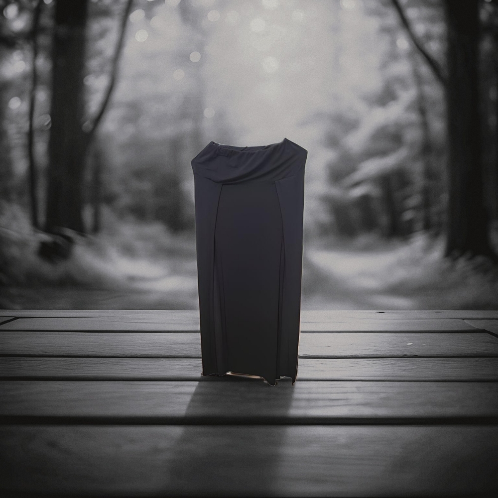 Black double side slit stretchy maxi skirt